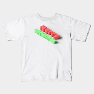 Merry Christmas 3D Inflated Colorful Text Kids T-Shirt